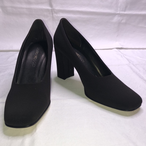 NEW Sesto Meucci “Colette,” Brown (T.Moro) Fabric w/3.25” Heels/Pumps, W7.5 M